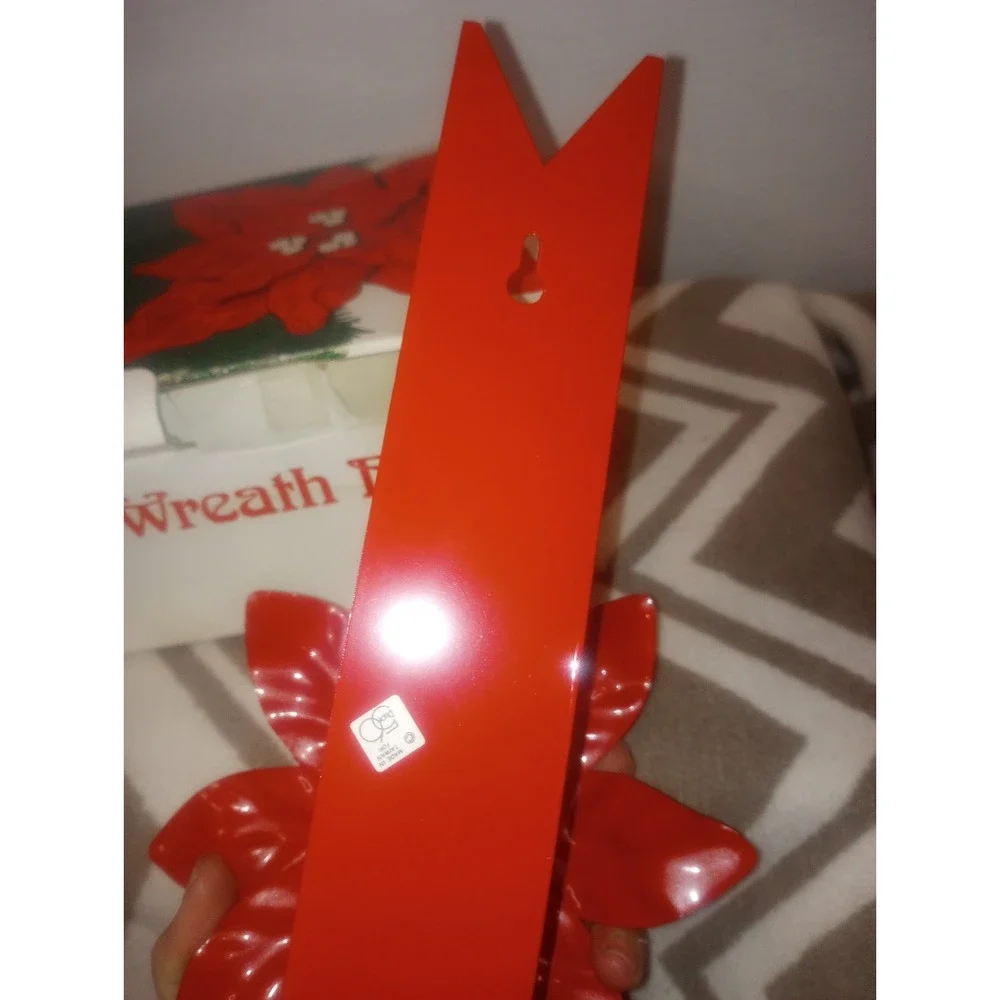 Department 56 Poinsettia Wreath Holder NOS Original Box Vtg‎ Red